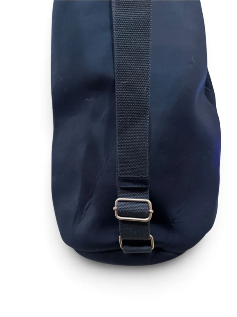 Prada Luna Rossa Navy Blue Drawstring Sling Backpack Shoulder Bag Red Logo
